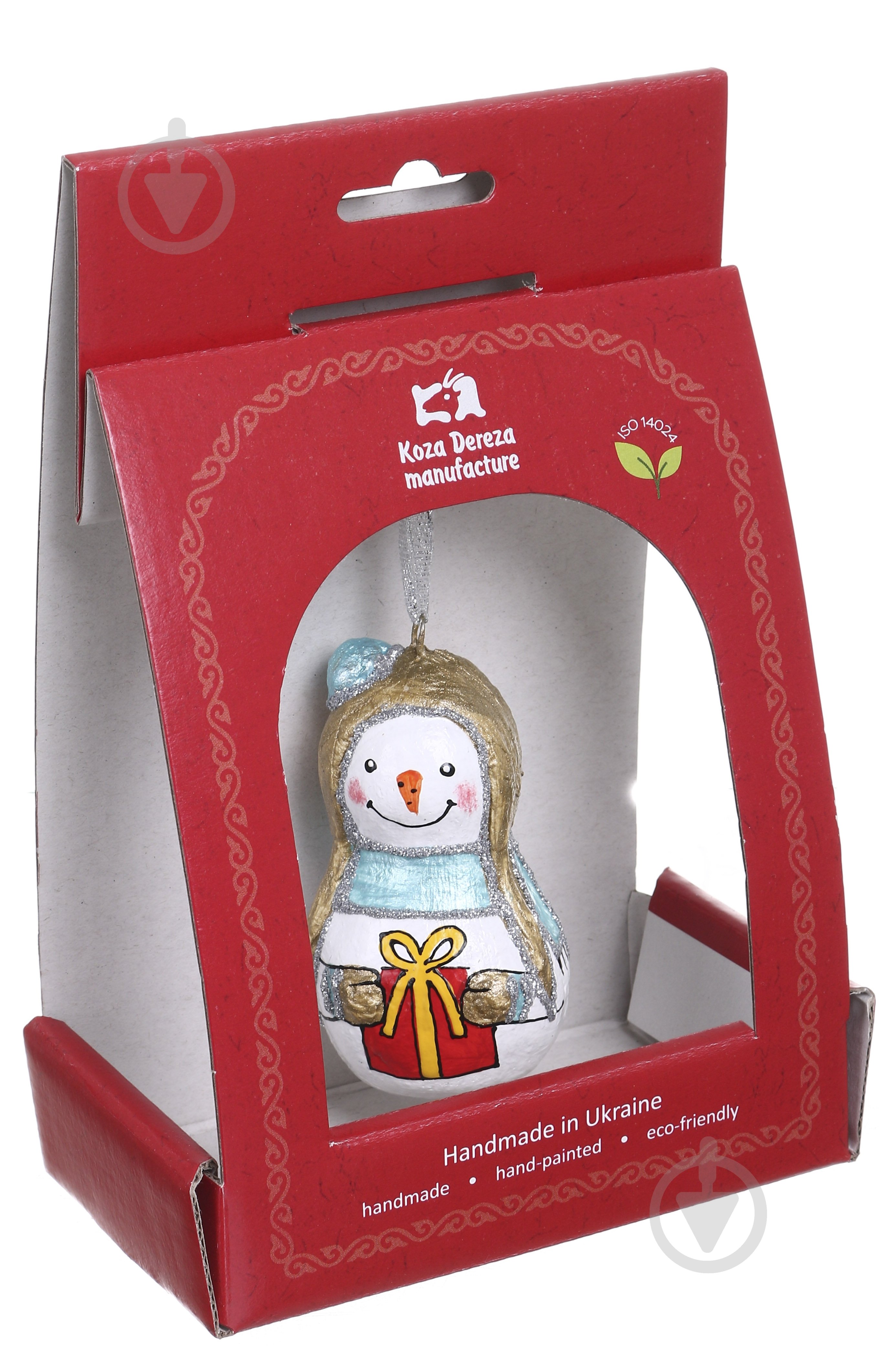 Елочная игрушка Снеговик с подарком 3 x 11 x 12 см (2033074002) - фото 1 Елочная игрушка Снеговик с подарком 3 x 11 x 12 см (2033074002) - фото 1