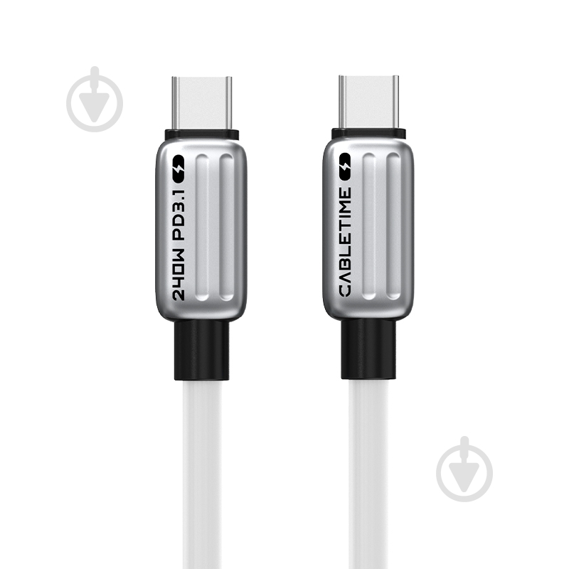 Кабель CableTime USB Type-C (M) - Type-C (M) PD240W 12 м blackgrey (CA915736) - фото 1 Кабель CableTime USB Type-C (M) - Type-C (M) PD240W 12 м blackgrey (CA915736) - фото 1