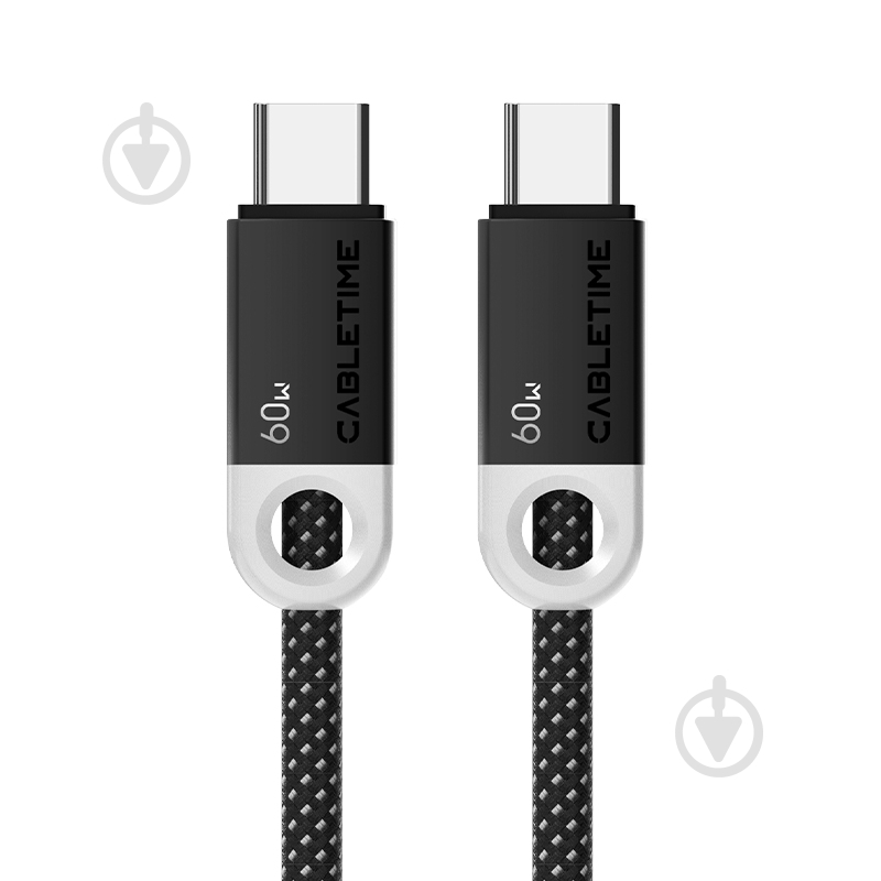 Кабель CableTime USB Type-C (M) - Type-C (M) PD60W 1 м blackgrey (CA915743) - фото 1