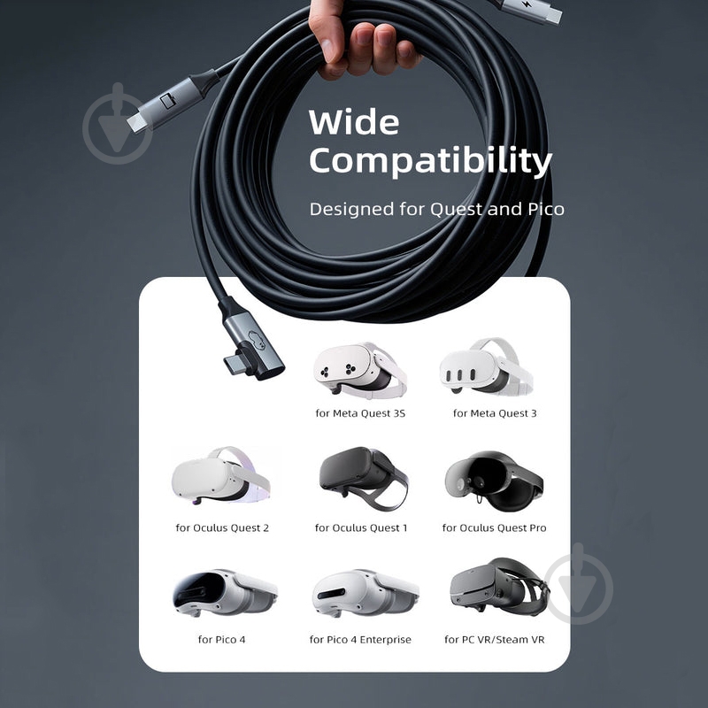 Кабель CableTime USB3.0 VR PD 36W 5 м black (CA915934) - фото 5 Кабель CableTime USB3.0 VR PD 36W 5 м black (CA915934) - фото 5