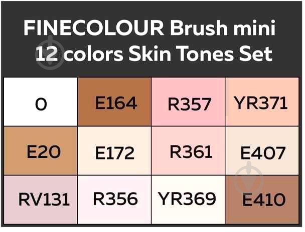 Набір двосторонніх маркерів FINECOLOUR Brush Skin SET 12 кольорів EF103-FS12 різнокольоровий - фото 4