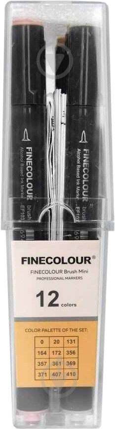 Набір двосторонніх маркерів FINECOLOUR Brush Skin SET 12 кольорів EF103-FS12 різнокольоровий - фото 3