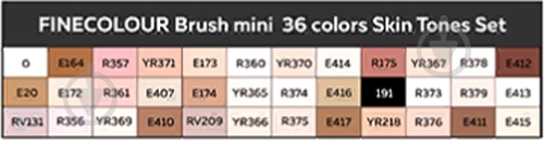 Набір двосторонніх маркерів FINECOLOUR Brush Skin SET 36 кольорів EF103-FS36 різнокольоровий - фото 2