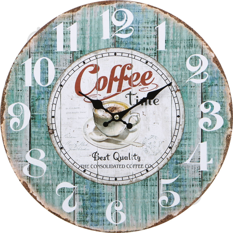 Часы настенные Coffe blue 33,8 см - фото 1