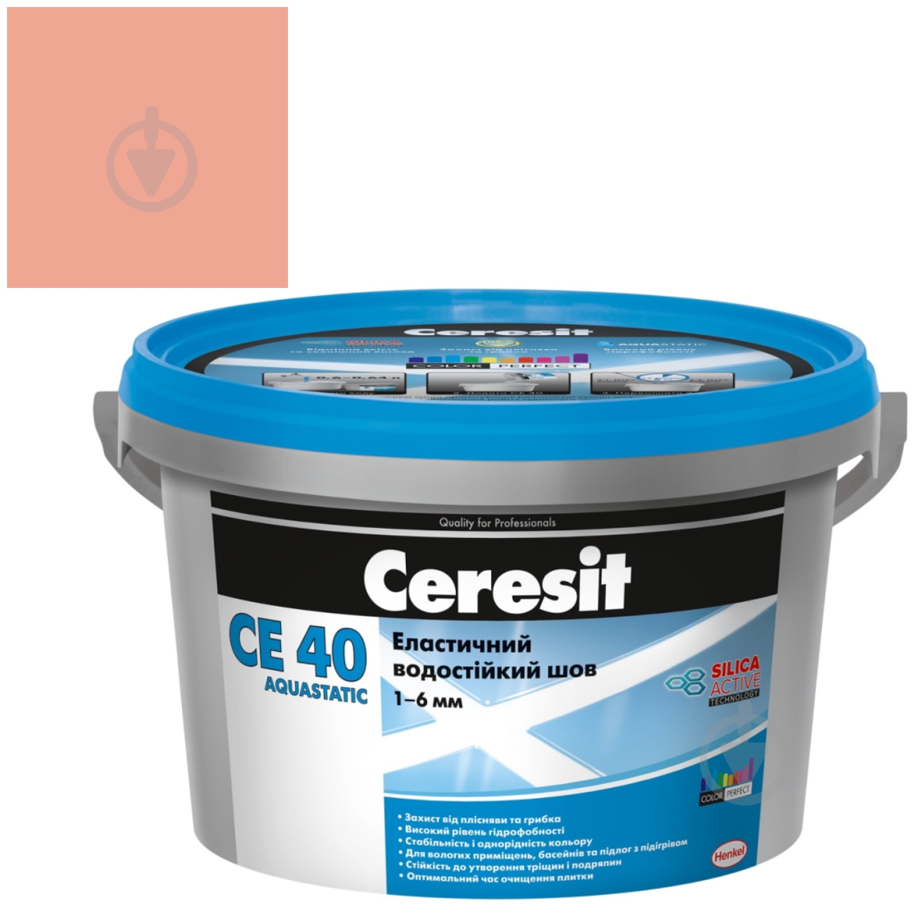 Фуга Ceresit CE 40 AQUASTATIC (ширина шва 1-6мм) № 34 2 кг розовый - фото 2