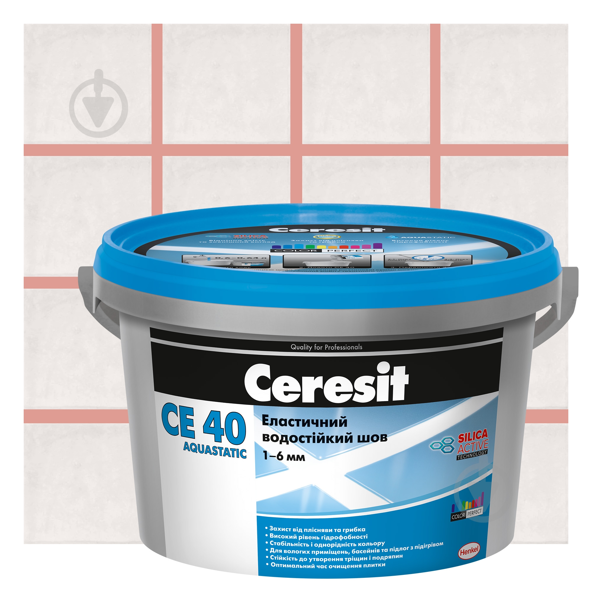 Фуга Ceresit CE 40 AQUASTATIC (ширина шва 1-6мм) № 34 2 кг розовый - фото 1