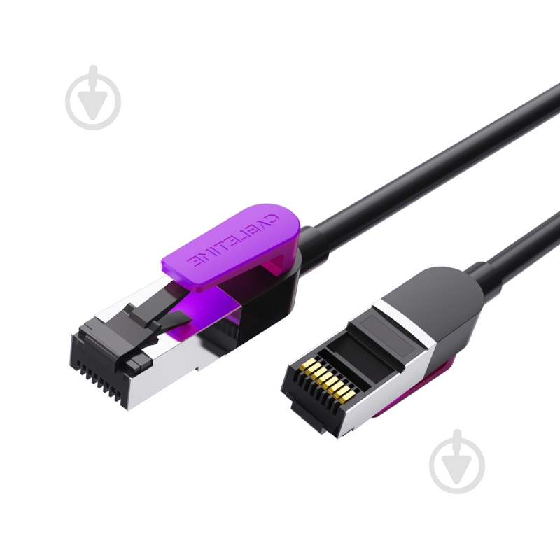 Патч-корд CableTime Cat8 FTP 40Gbps 2000MHz (CN80L) 2 м черныйфиолетовый - фото 3