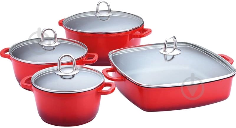 Набор кастрюль Lamart Ceramic 8 предметов K16202428 - фото 1