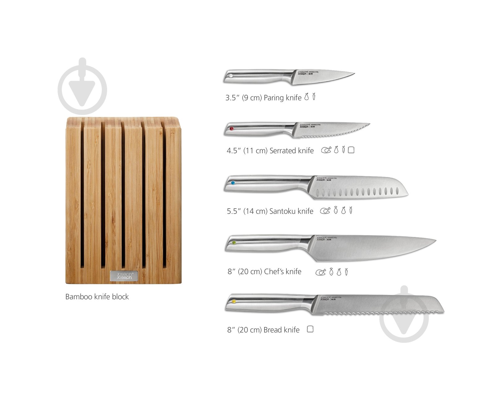 Блок с ножами Joseph Joseph 5 шт. 01001133 - фото 6