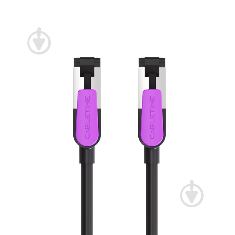Патч-корд CableTime Cat8 FTP 40Gbps 2000MHz (CN80E) 0,5 м чорнийфіолетовий - фото 4