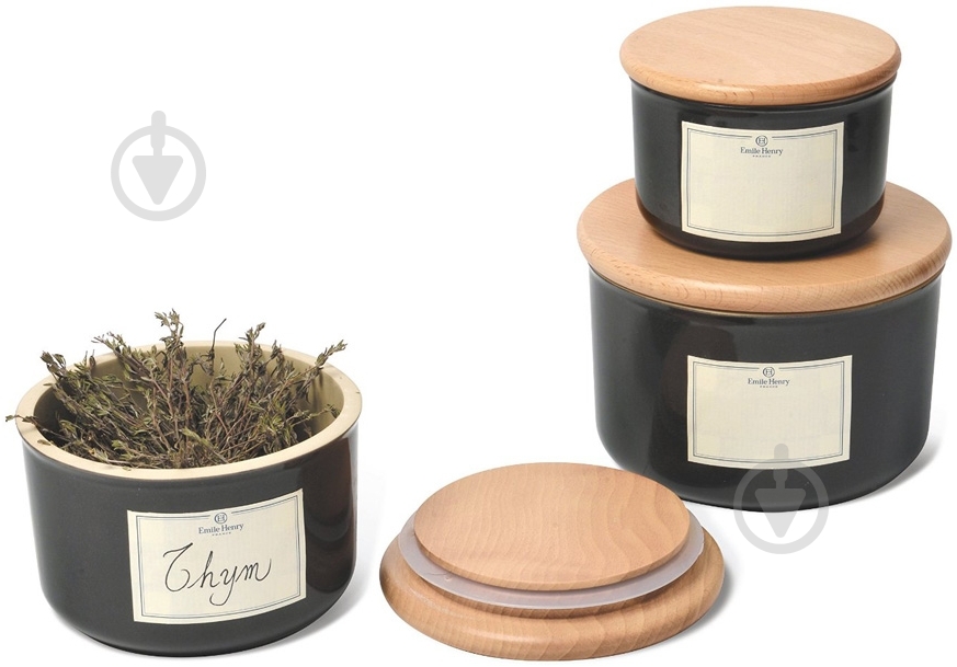Банка для сипучих Emile Henry Kitchen tools 1 л чорна 798741 - фото 2 Банка для сипучих Emile Henry Kitchen tools 1 л чорна 798741 - фото 2