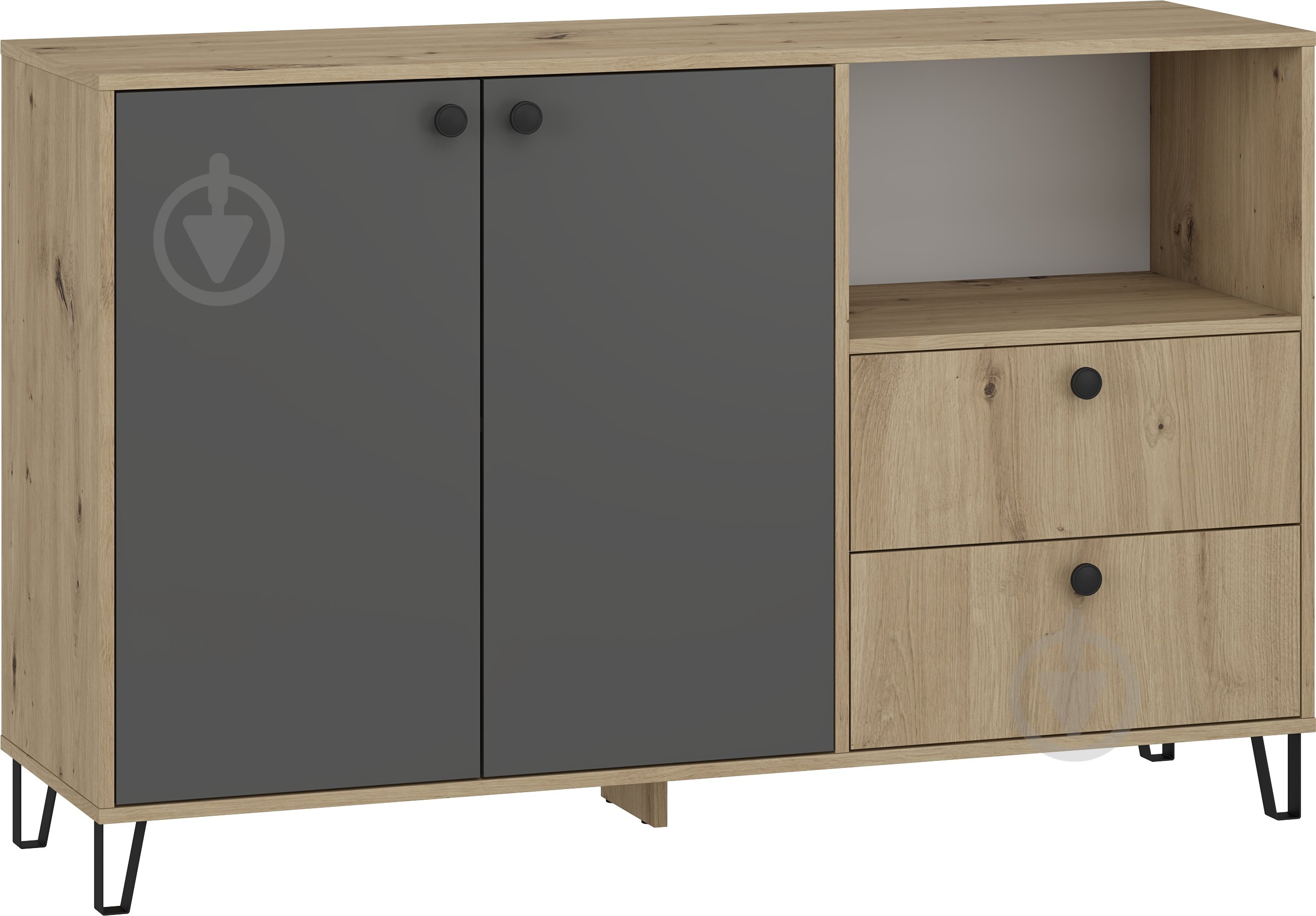 УЦЕНКА! Тумба Грейд Крис 1400x880x410 мм дуб артизан/графит серый (УЦ №2925) - фото 1 УЦЕНКА! Тумба Грейд Крис 1400x880x410 мм дуб артизан/графит серый (УЦ №2925) - фото 1