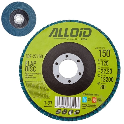 Круг лепестковый Alloid 125 мм P150 FDZ-27150 - фото 3