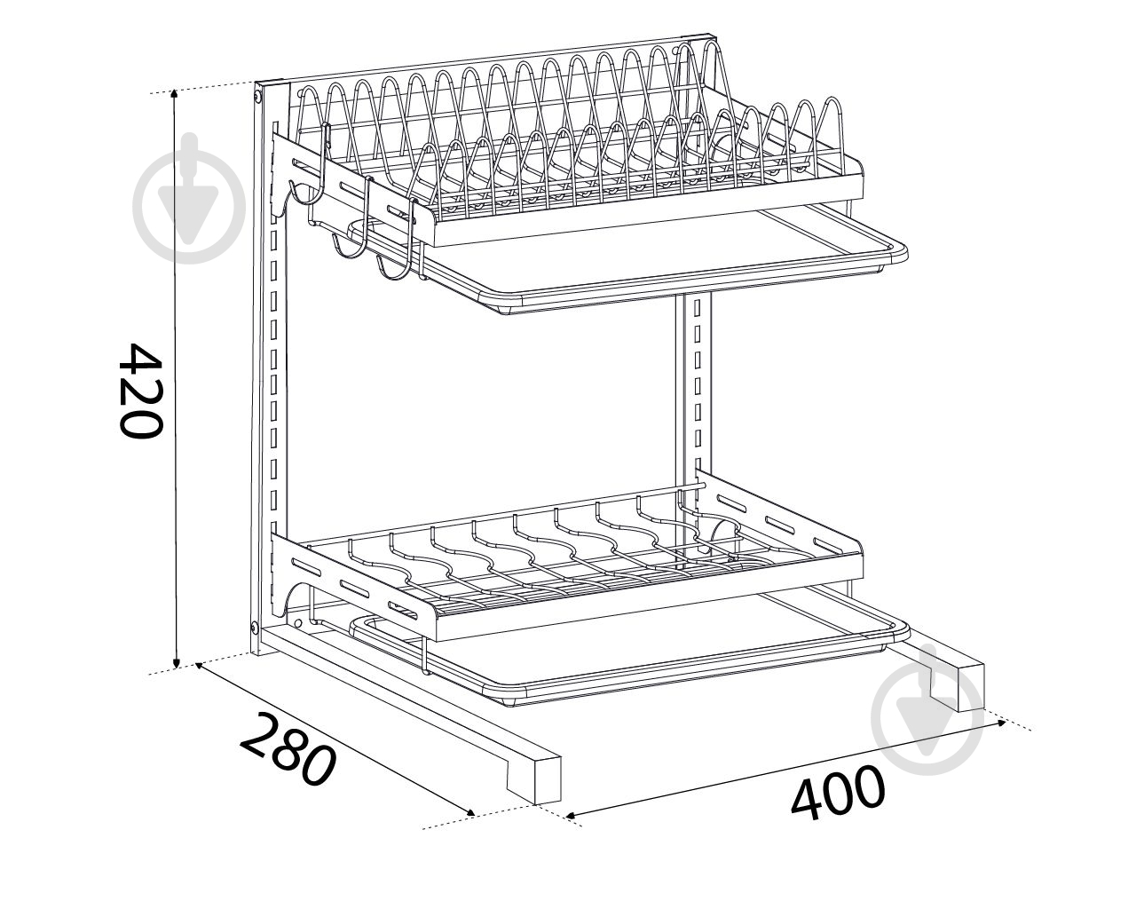 Сушилка для посуды DC двойная черная - фото 5 Сушилка для посуды DC двойная черная - фото 5