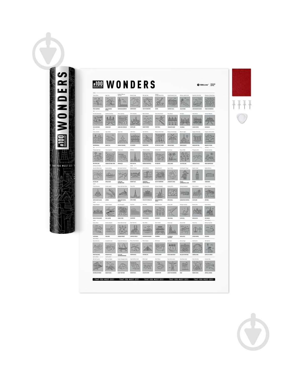 Скретч-постер #100 Wonders 1DEA.me - фото 1 Скретч-постер #100 Wonders 1DEA.me - фото 1