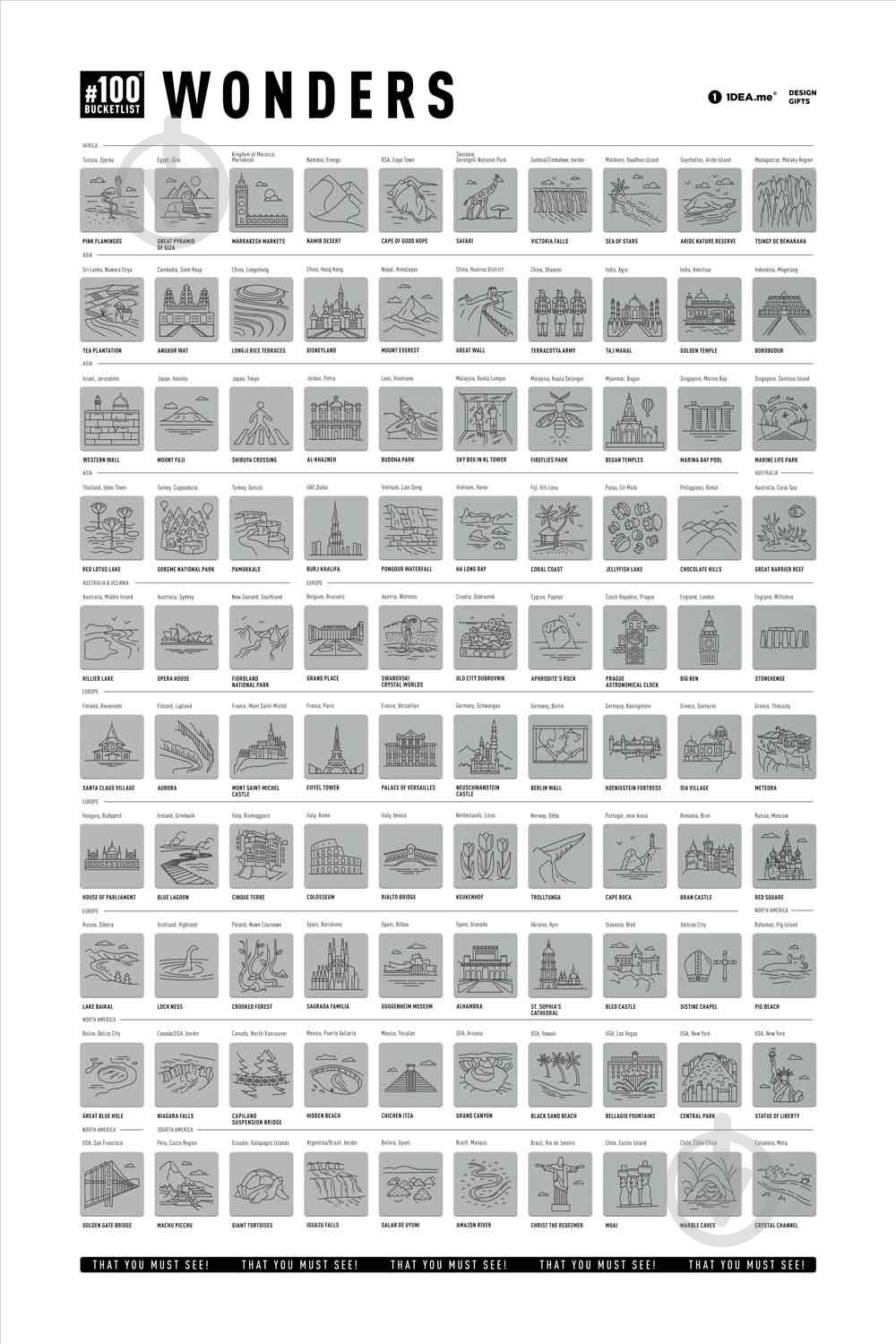 Скретч-постер #100 Wonders 1DEA.me - фото 2 Скретч-постер #100 Wonders 1DEA.me - фото 2