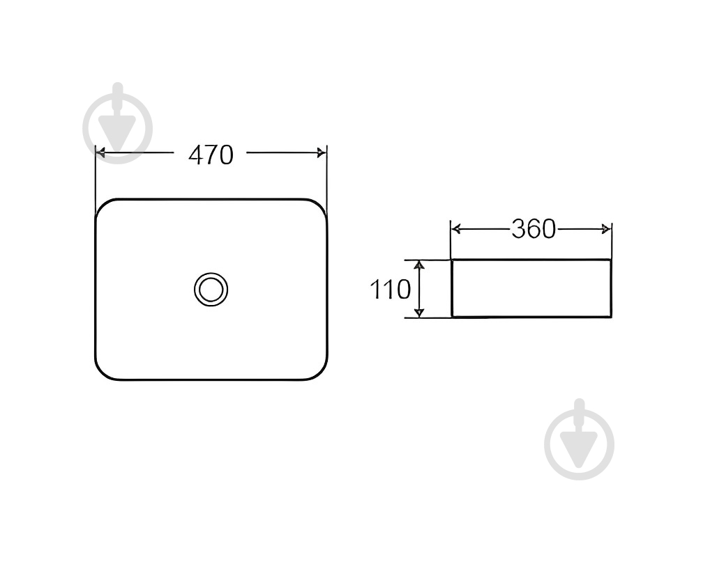 Умывальник Mixxen Quadron 47x36x11см MXLT0636BL - фото 2 Умывальник Mixxen Quadron 47x36x11см MXLT0636BL - фото 2
