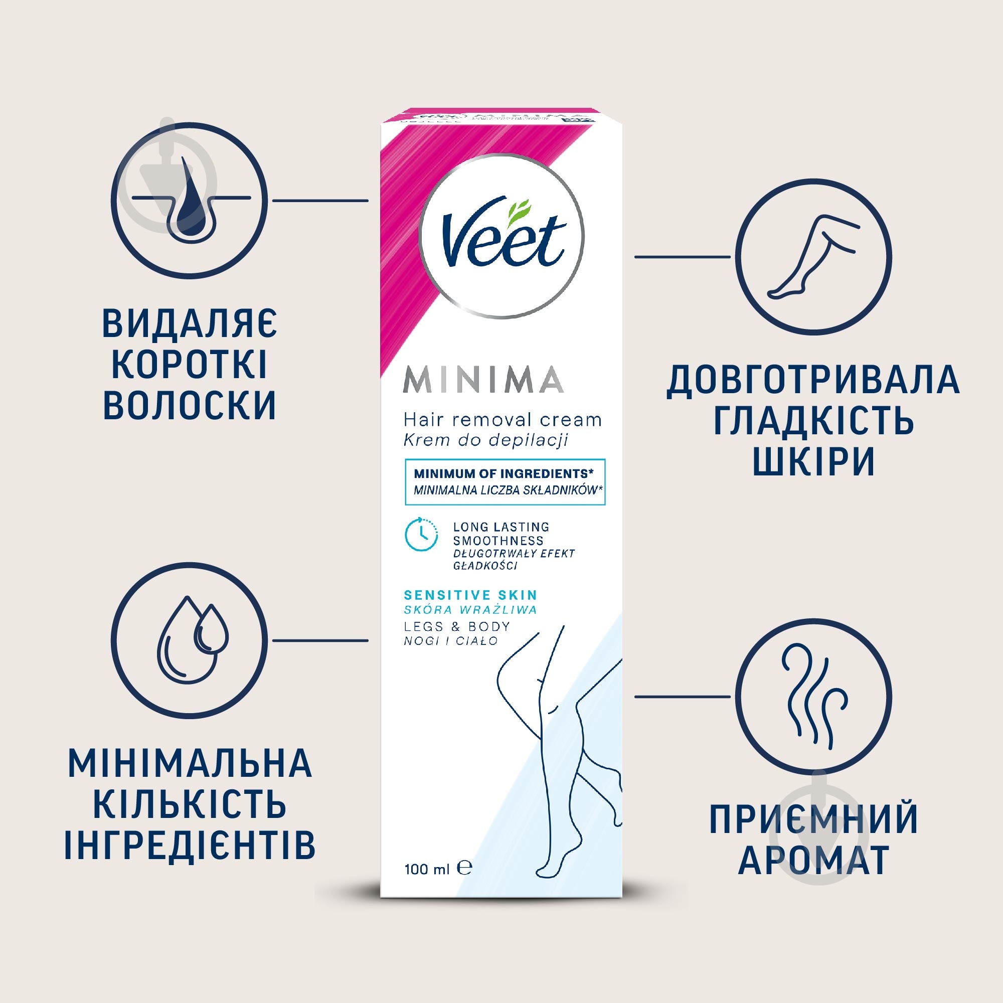 Крем для депіляції Veet MINIMA Sensitive 100 мл - фото 2