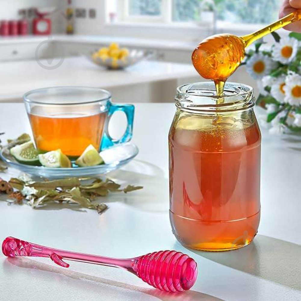 Ложка для меду Qlux 17 см жовта L-00111 - фото 2