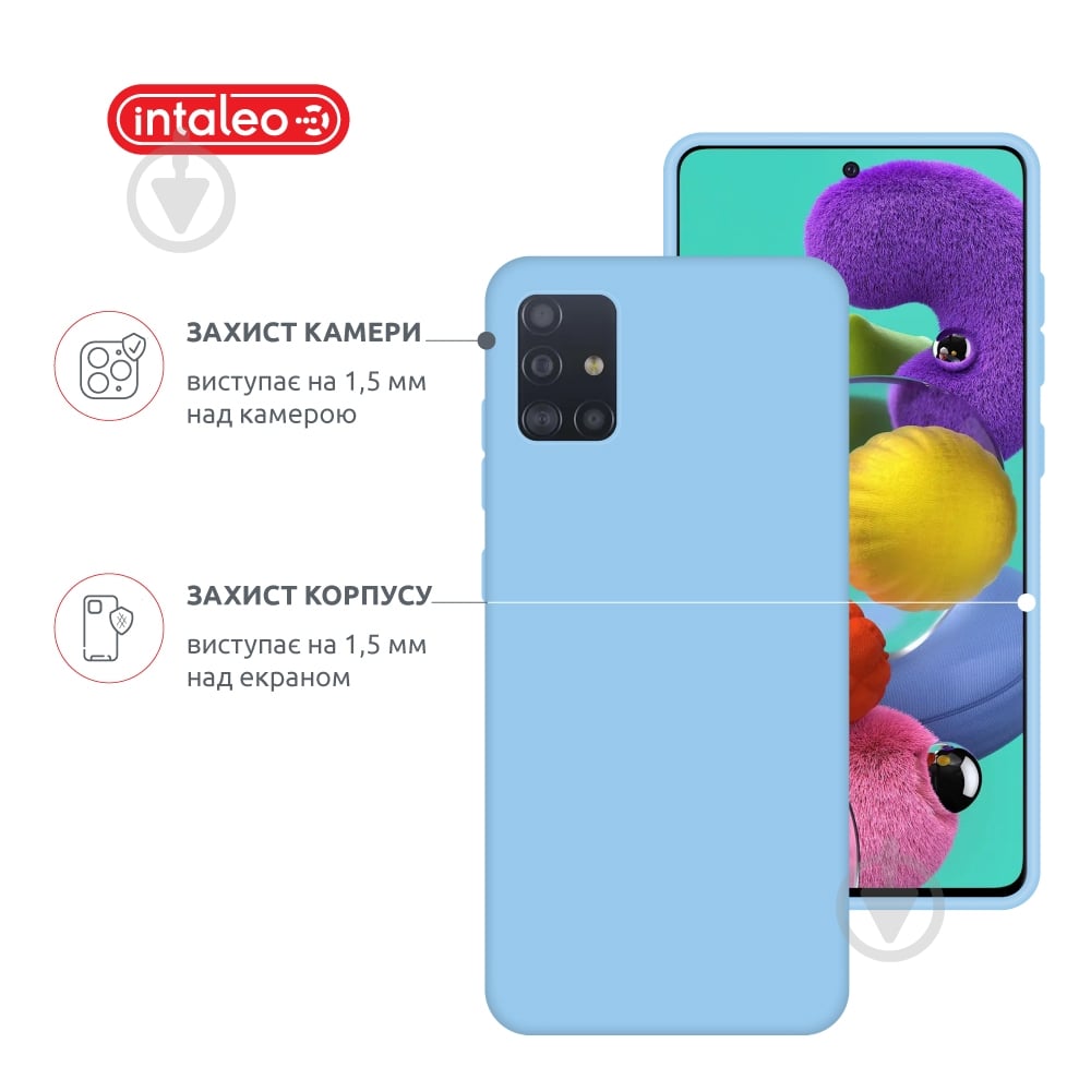 Чехол Intaleo SoftShell для Samsung Galaxy A51 голубой - фото 3