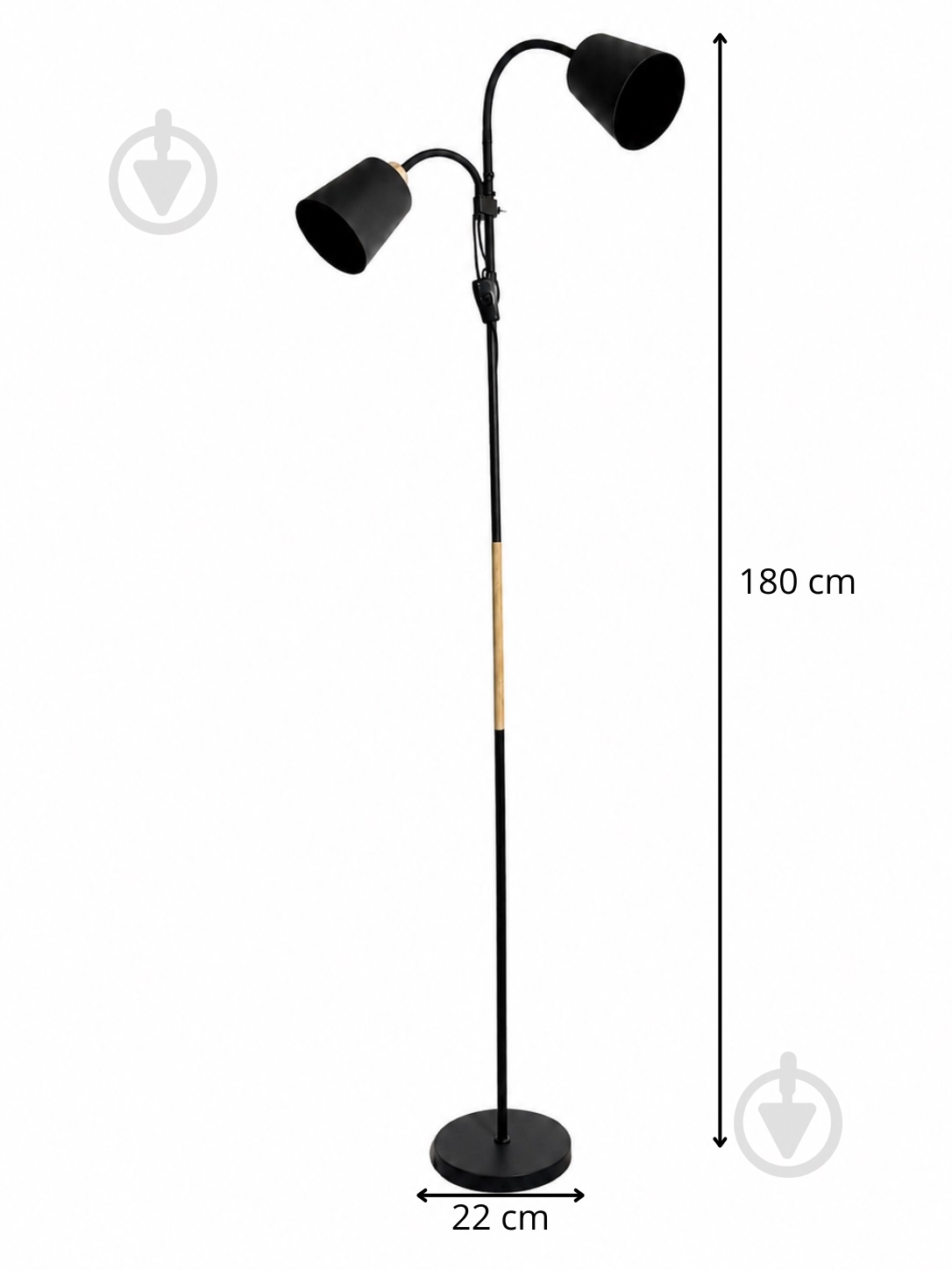 Торшер Bergs 40 Вт Е27 черный 1060-FL-2 Black - фото 12 Торшер Bergs 40 Вт Е27 черный 1060-FL-2 Black - фото 12