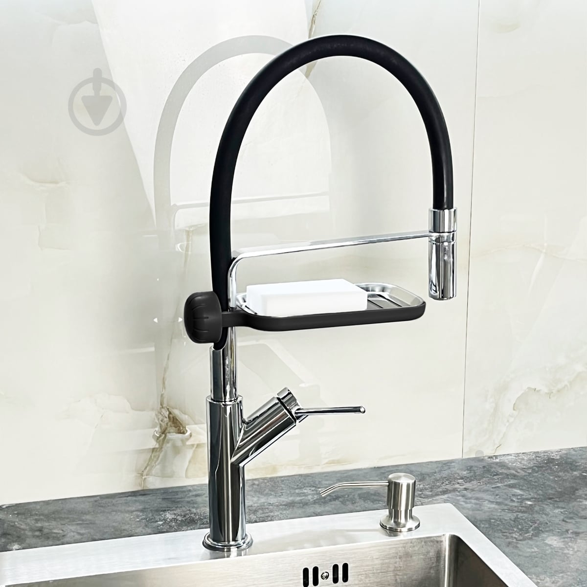 Полка MVM BP-22 черная с фиксатором - фото 11