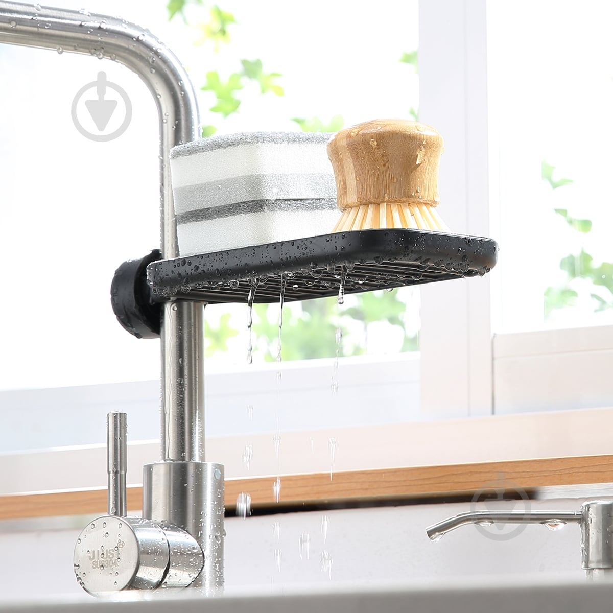 Полка MVM BP-22 черная с фиксатором - фото 4