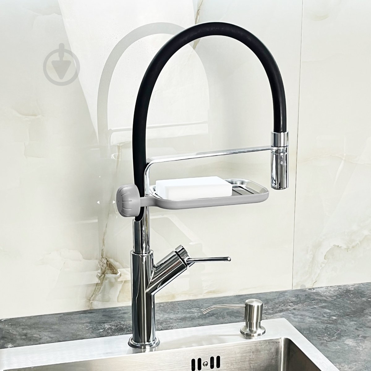 Полка MVM BP-22 серая с фиксатором - фото 9