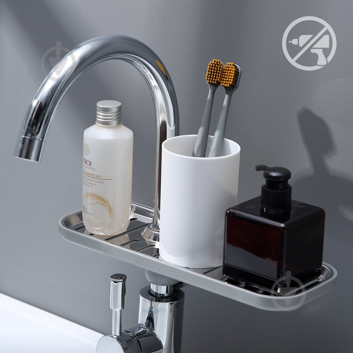 Полка MVM BP-23 серая с фиксатором - фото 8