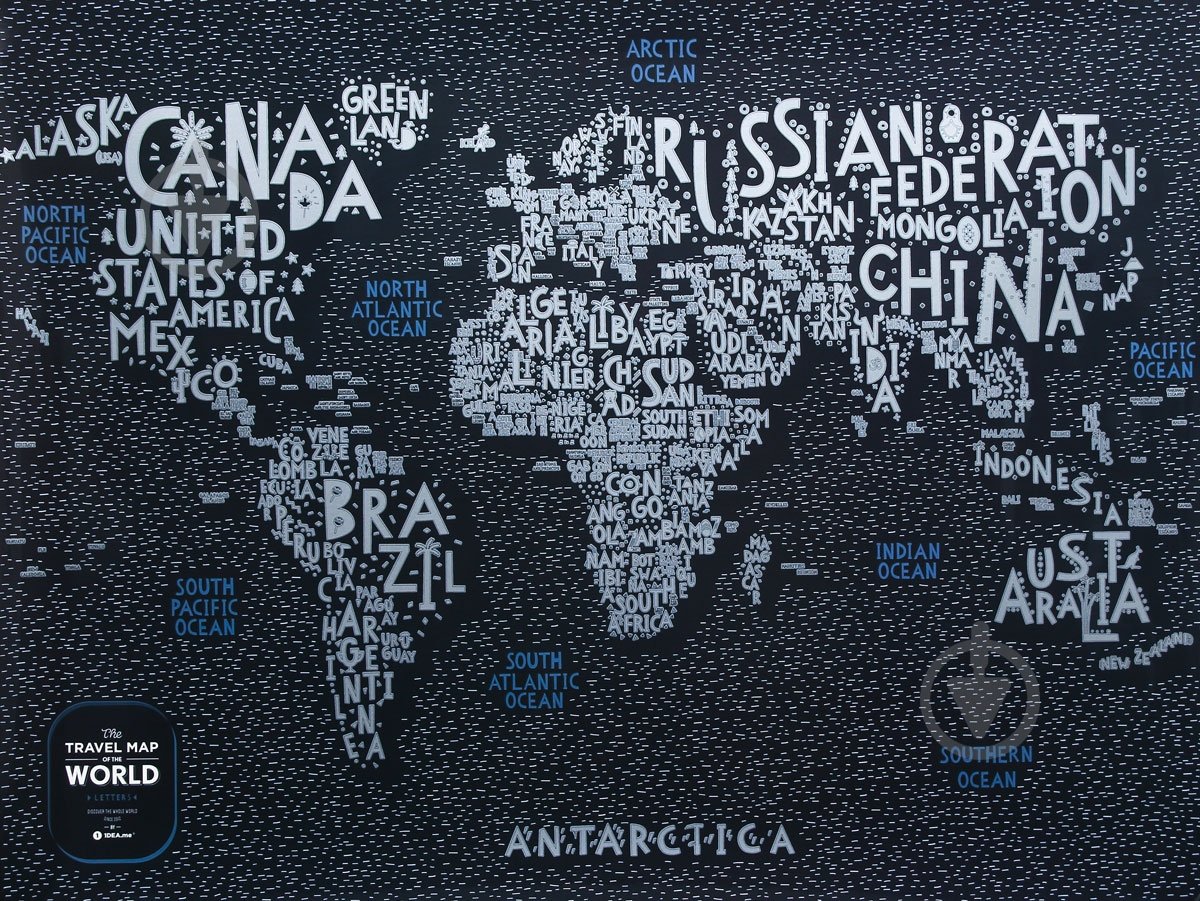 Скретч-карта Travel Map LETTERS World (англ) 1DEA.me - фото 1