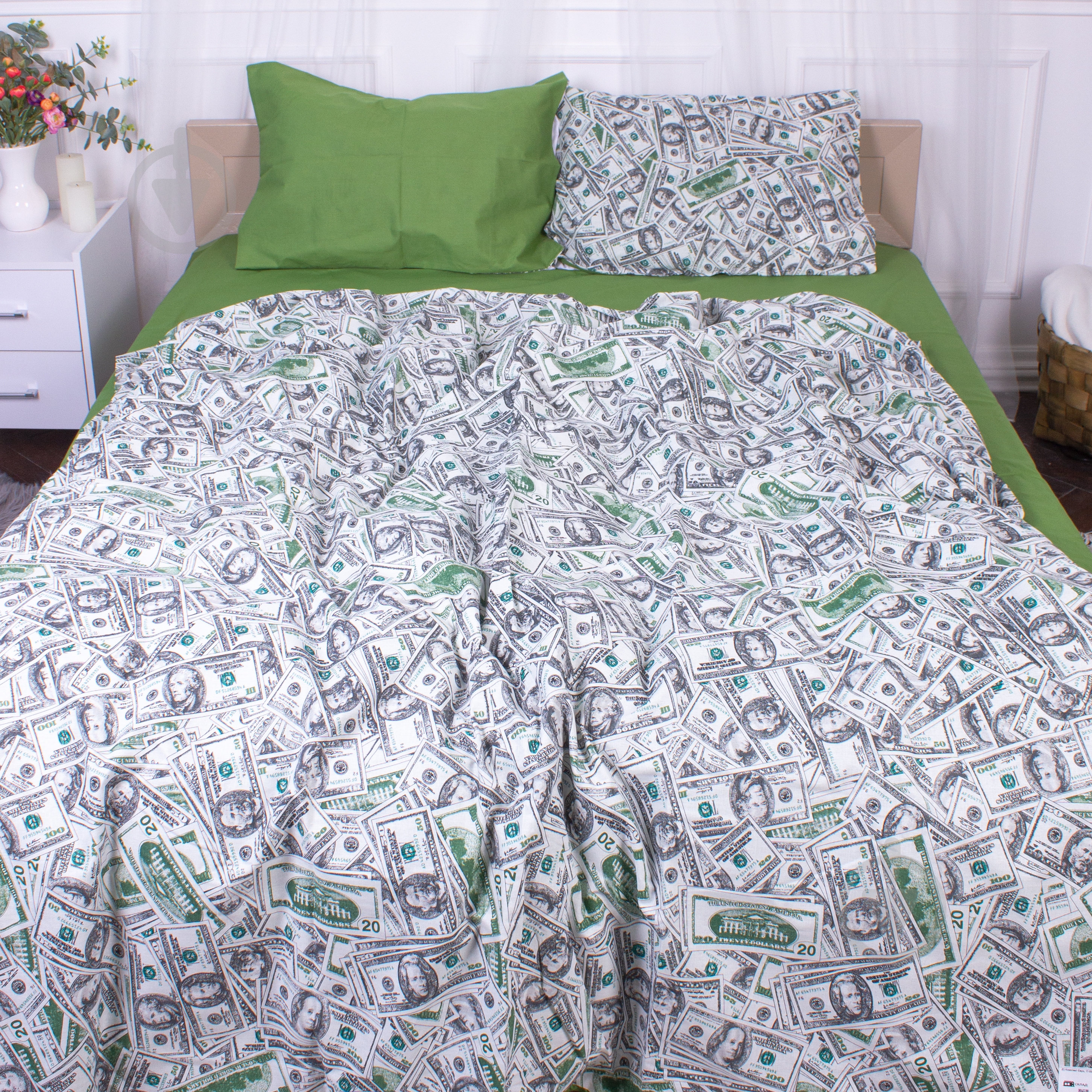 Комплект постельного белья Бязь 17-0589 Dollars 220х240 см мультиколор MirSon - фото 1 Комплект постельного белья Бязь 17-0589 Dollars 220х240 см мультиколор MirSon - фото 1