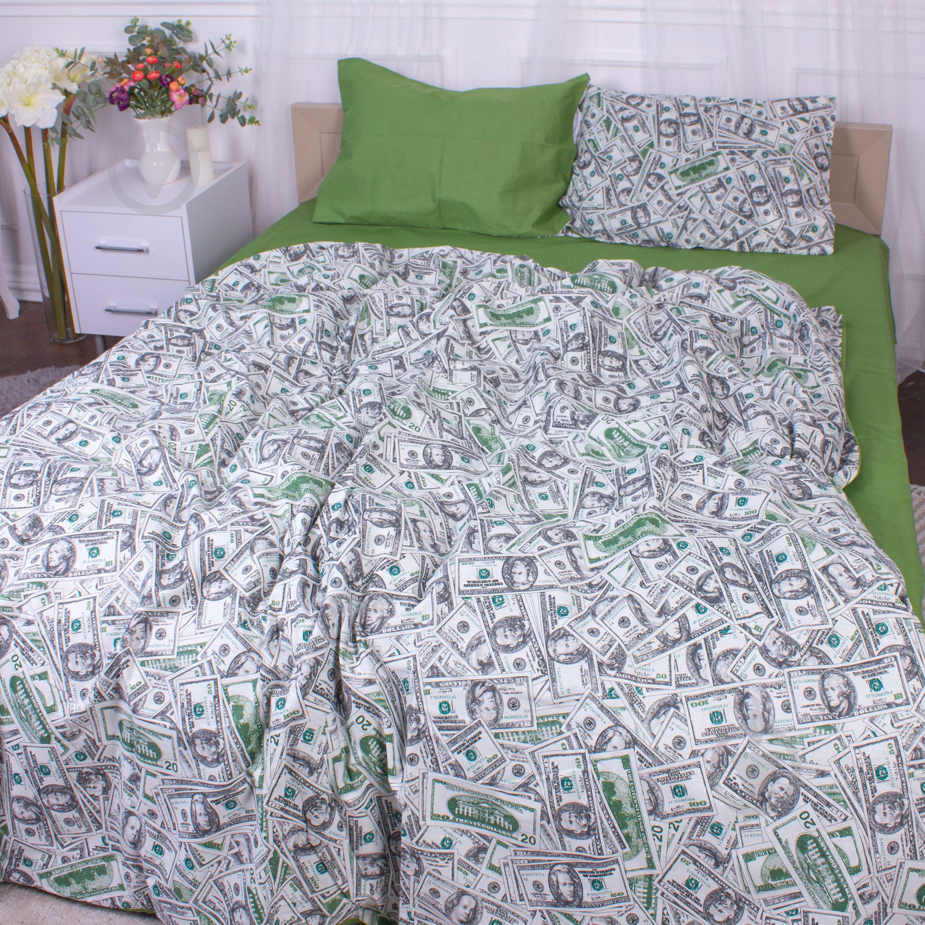 Комплект постельного белья Бязь 17-0589 Dollars 220х240 см мультиколор MirSon - фото 2 Комплект постельного белья Бязь 17-0589 Dollars 220х240 см мультиколор MirSon - фото 2