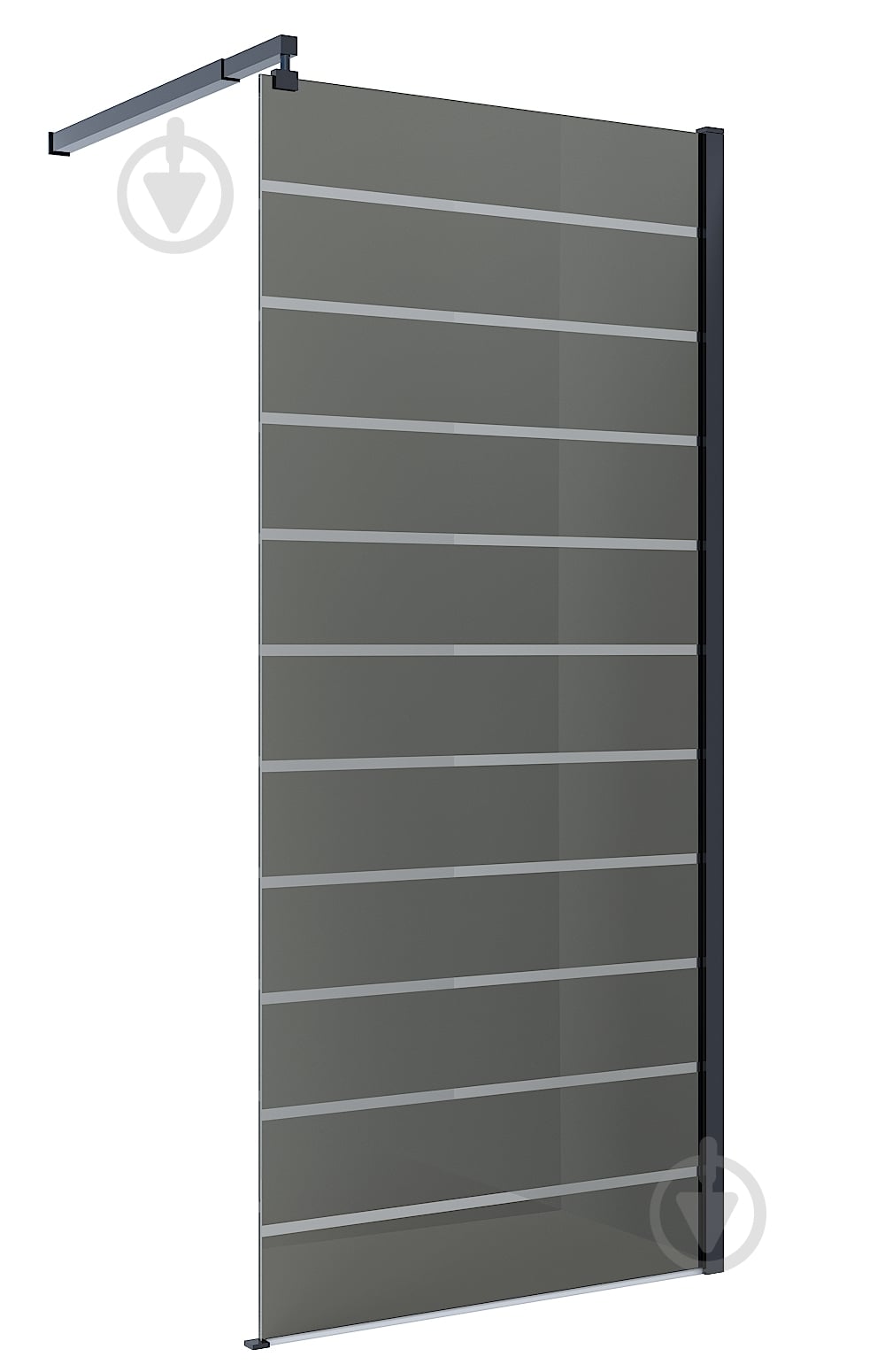 Стенка душевая EGO Walk-in WAVE BLACK 100x200 см - фото 1