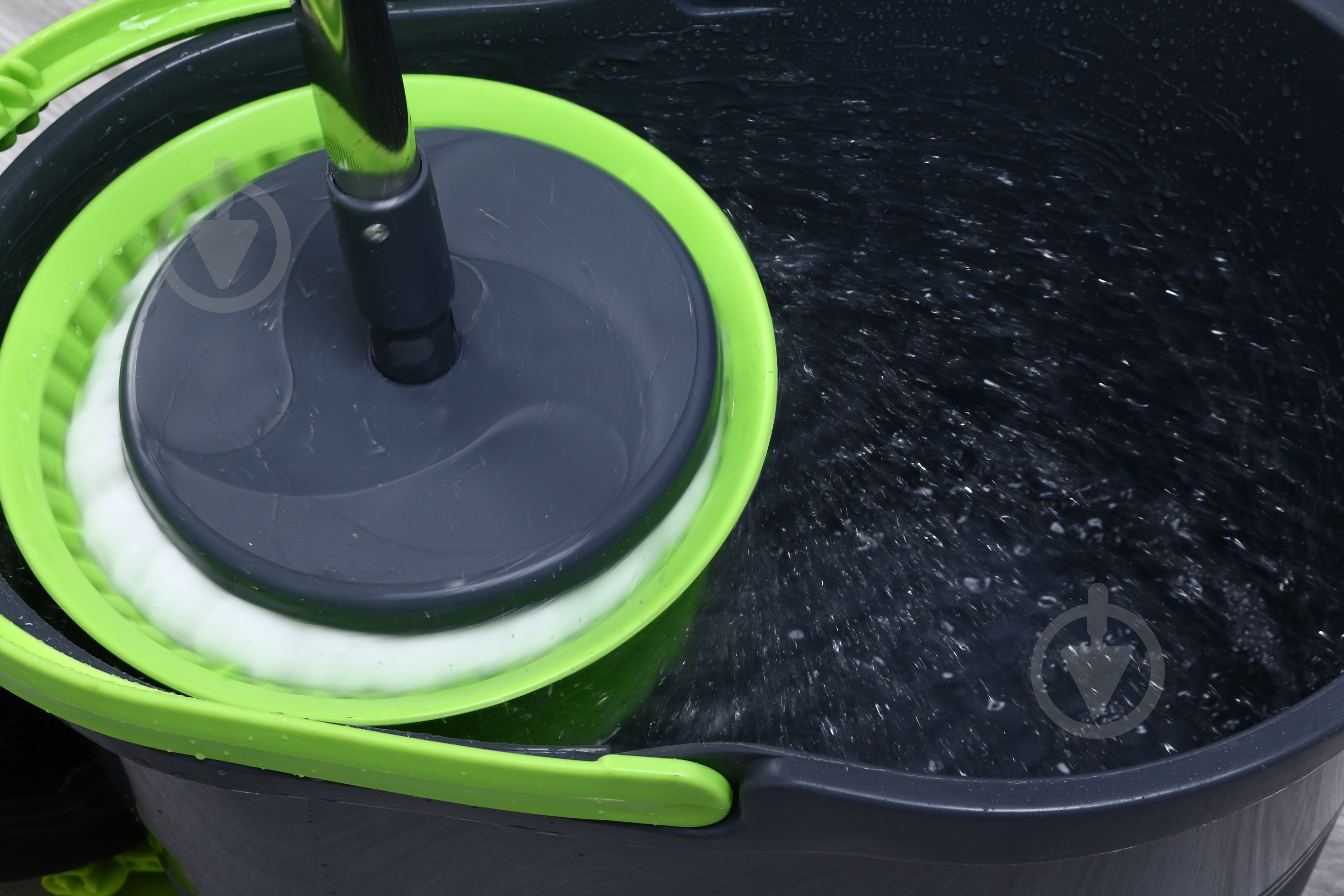 Комплект швабра и ведро с механическим отжимом для пола OBERY Solo Twist 16 см черный - фото 14