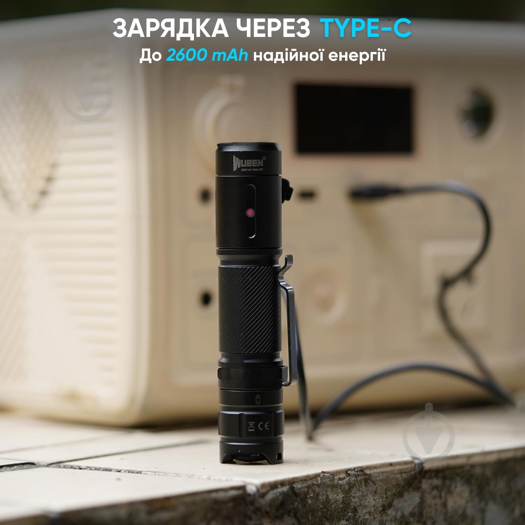 Фонарь ручной Wuben C3, 179м 1200 Lm green C3 - фото 6