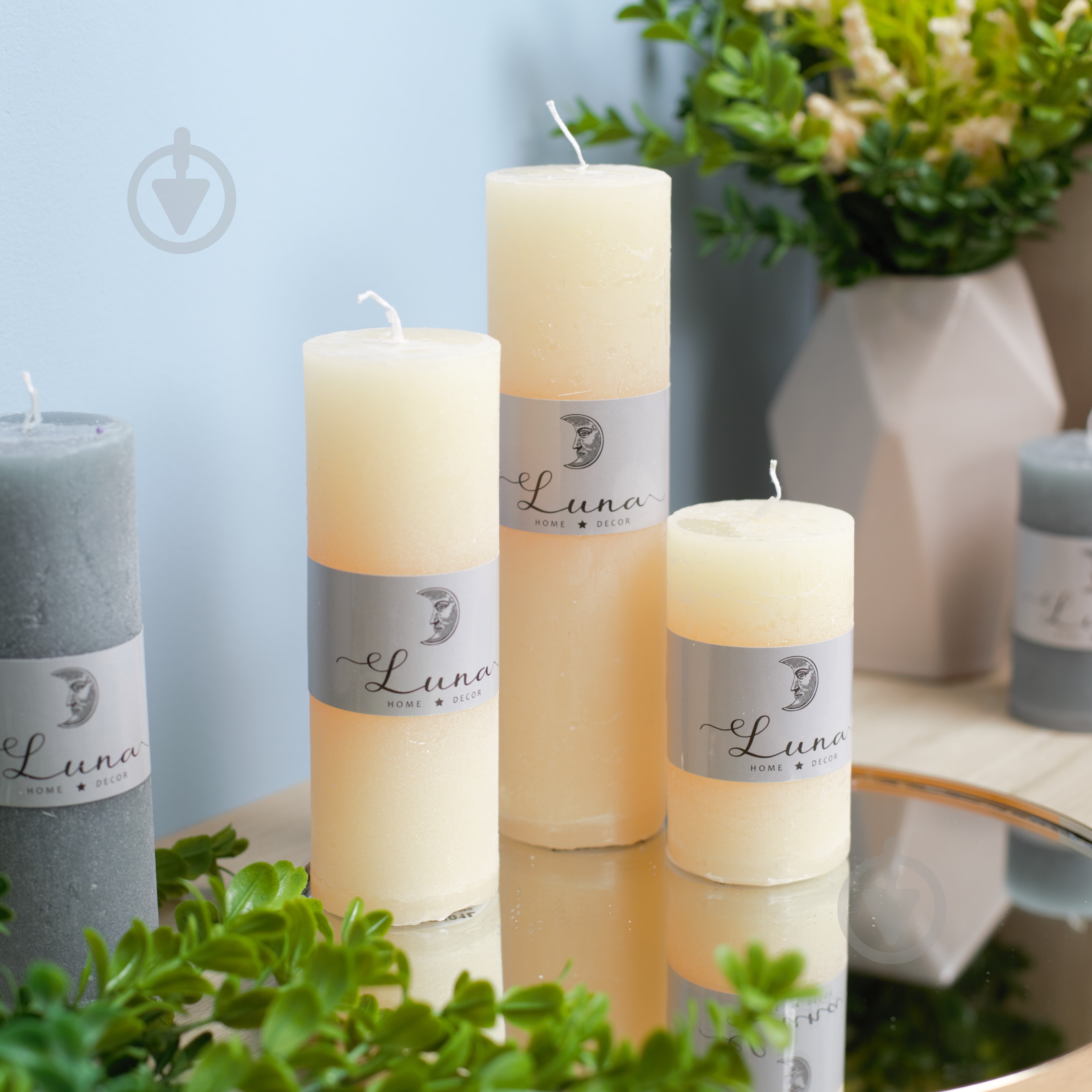 Свеча Рустик цилиндр Ivory C5510-7401 Luna - фото 3