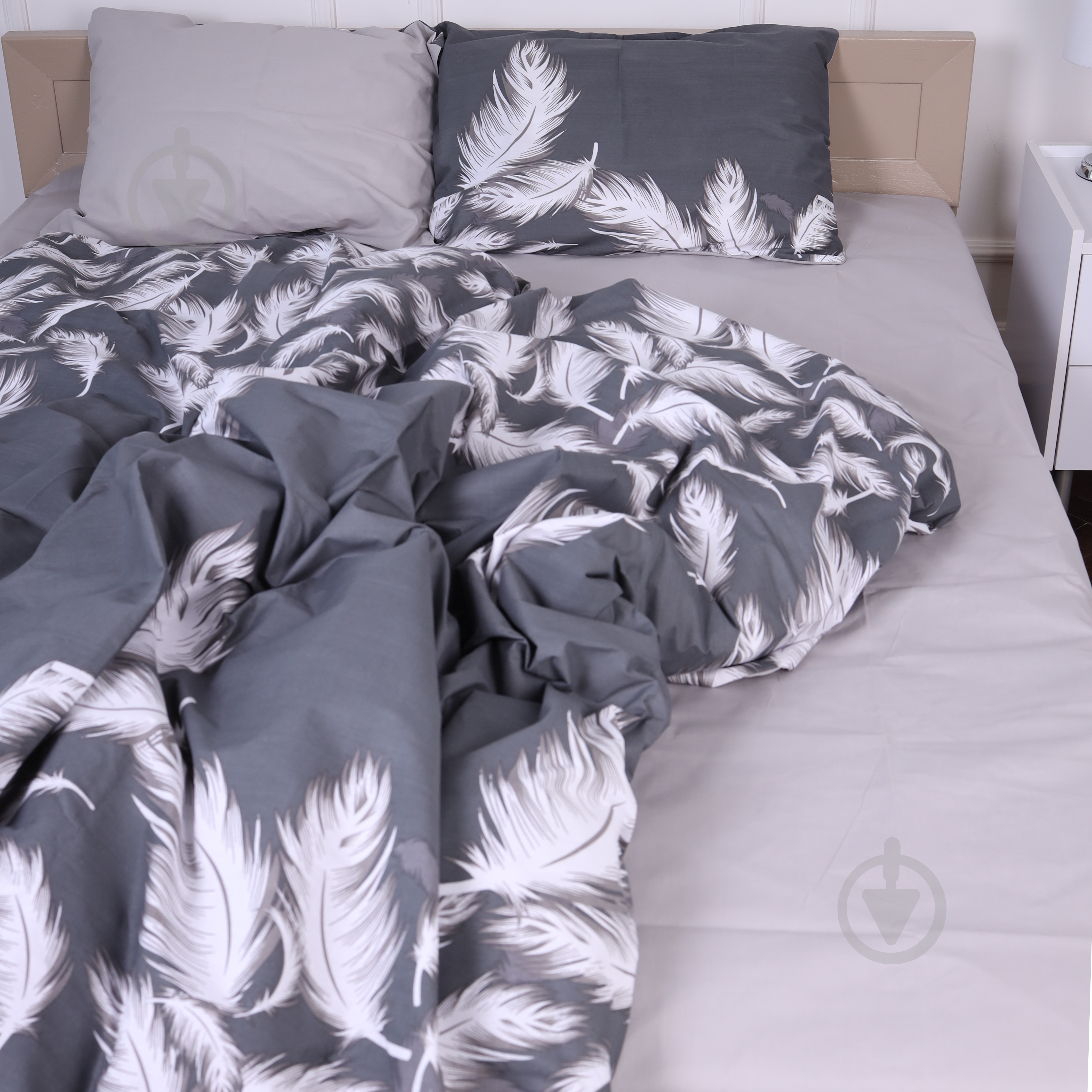 Комплект постельного белья Бязь 17-0591 Feathers Black 175х210 см мультиколор MirSon - фото 4 Комплект постельного белья Бязь 17-0591 Feathers Black 175х210 см мультиколор MirSon - фото 4