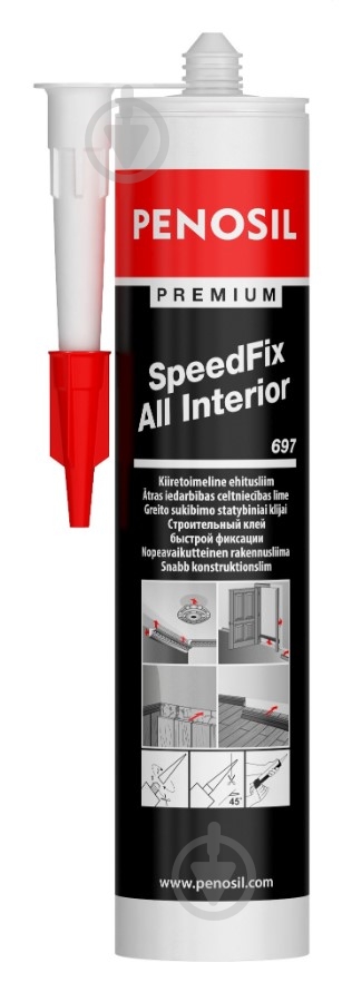 Клей монтажный PENOSIL SpeedFix All Interior 697 белый 290 мл - фото 2