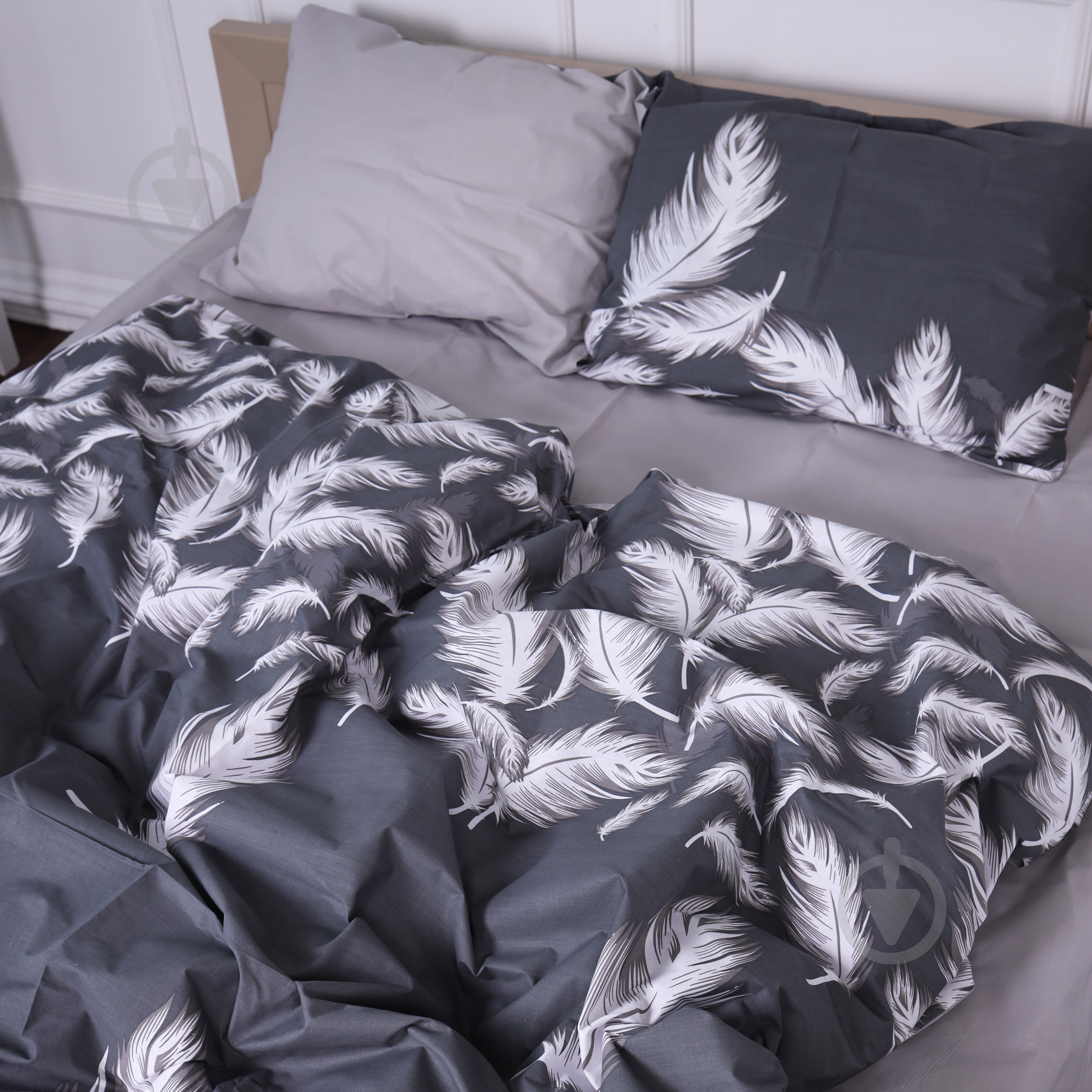 Комплект постельного белья Бязь 17-0591 Feathers Black 2х143х210 см мультиколор MirSon - фото 1 Комплект постельного белья Бязь 17-0591 Feathers Black 2х143х210 см мультиколор MirSon - фото 1