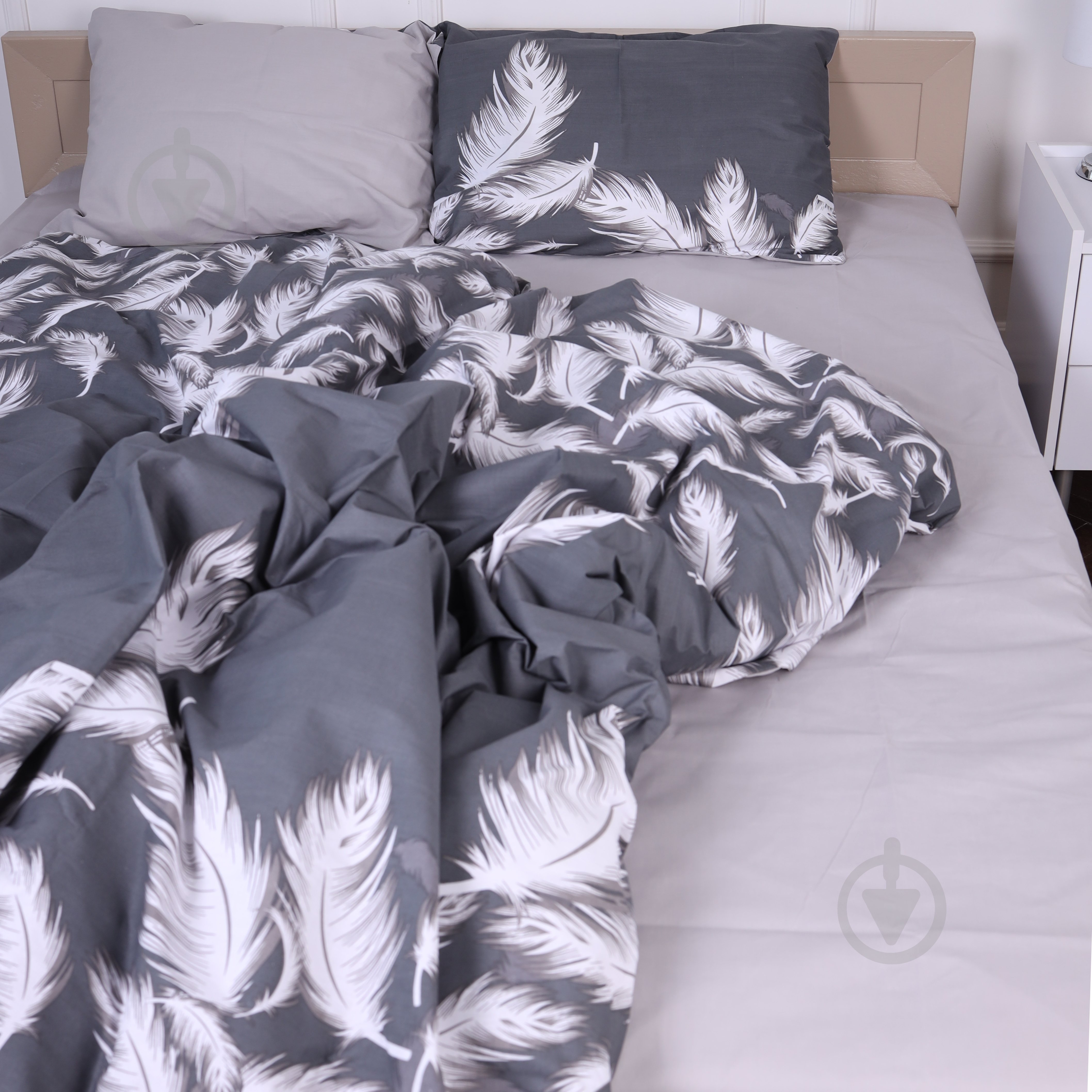 Комплект постельного белья Бязь 17-0591 Feathers Black 2х143х210 см мультиколор MirSon - фото 4 Комплект постельного белья Бязь 17-0591 Feathers Black 2х143х210 см мультиколор MirSon - фото 4