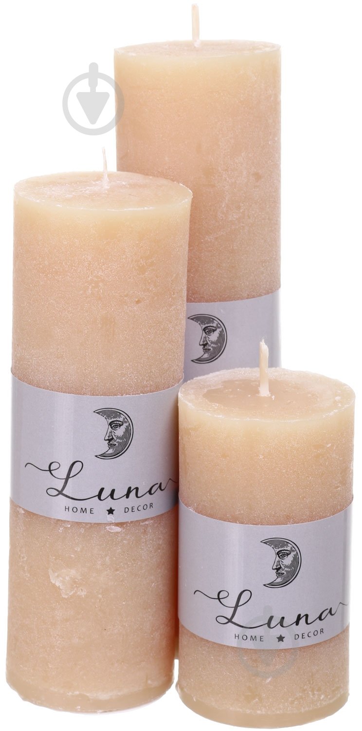 Свеча Рустик цилиндр Beige C5520-467 Luna - фото 2