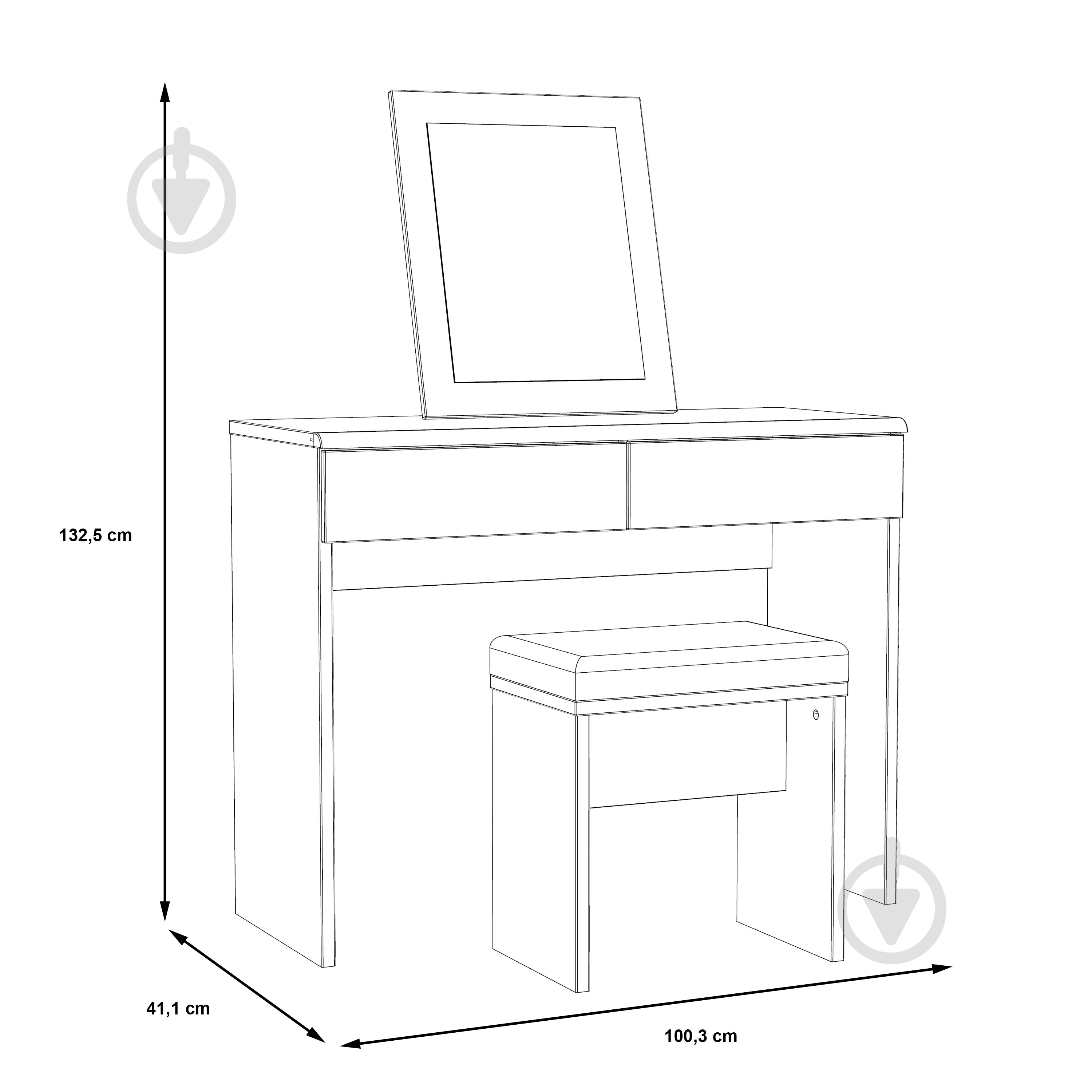 Столик туалетний Bellevue 1003х1325х413 мм дуб болотний / дуб болотний - фото 7 Столик туалетний Bellevue 1003х1325х413 мм дуб болотний / дуб болотний - фото 7