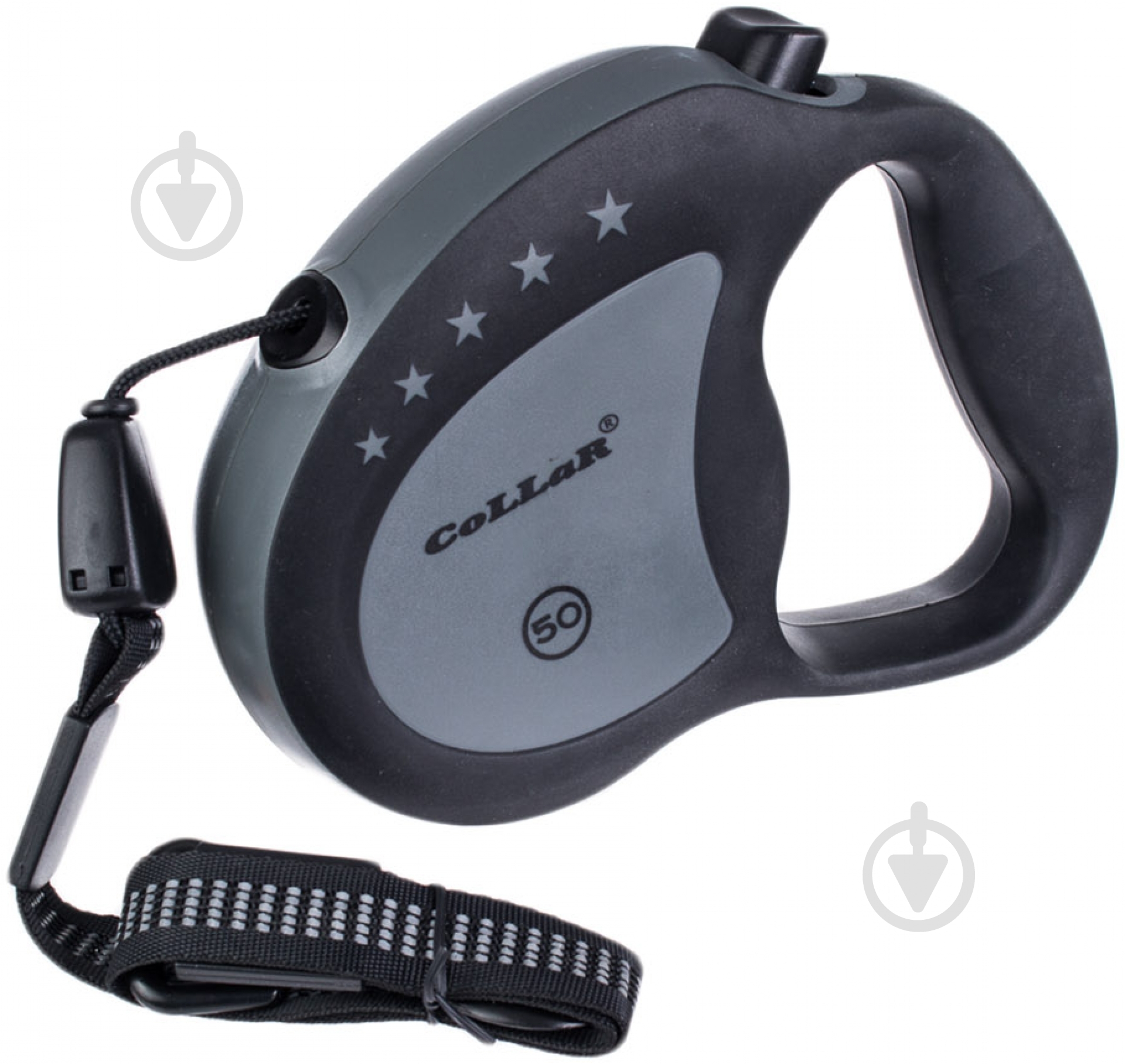 Повідець-рулетка Collar Control до 50 кг 5 м сірий із чорним 81151 - фото 1 Повідець-рулетка Collar Control до 50 кг 5 м сірий із чорним 81151 - фото 1