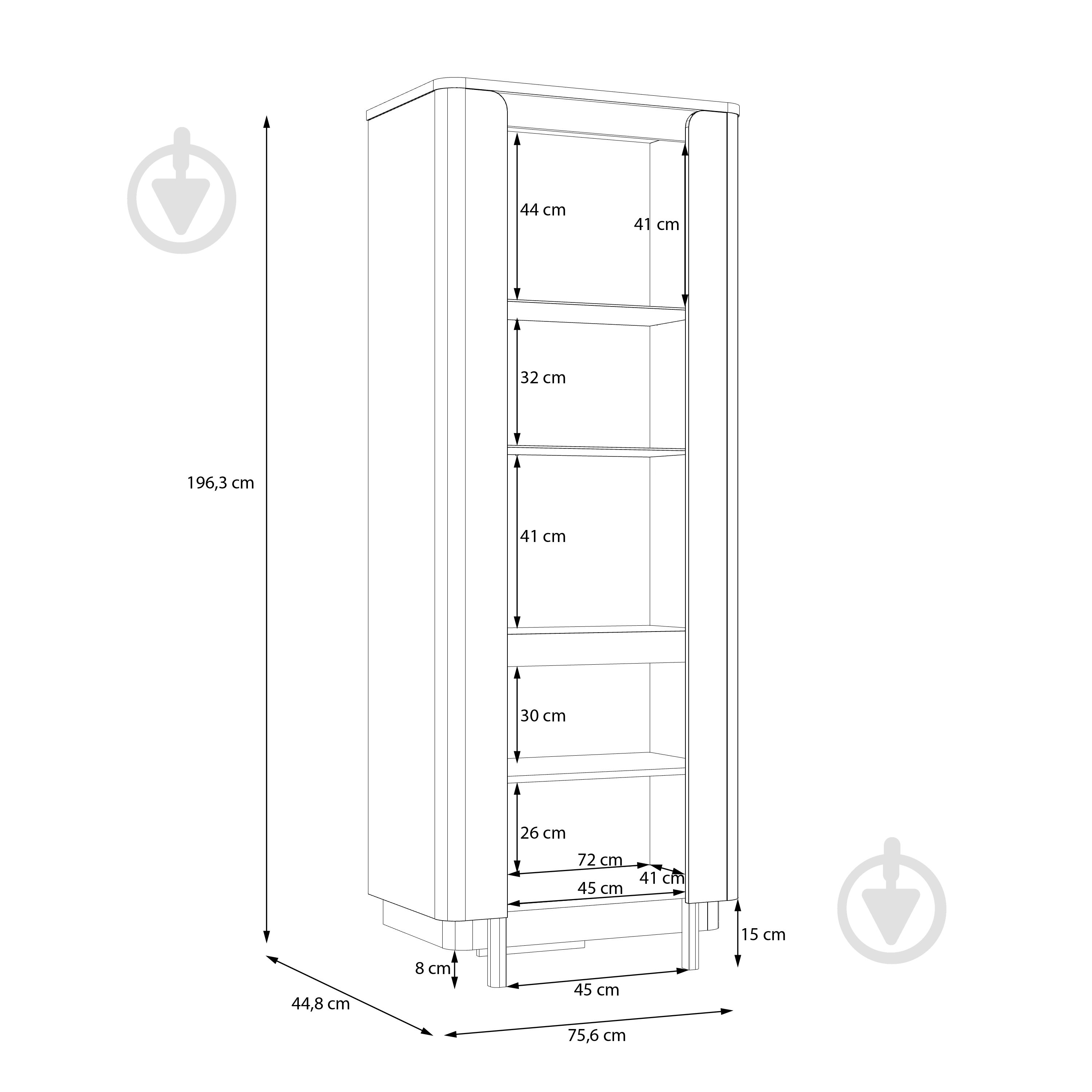 Шкаф-витрина Forte Meble 2d VODOL 1963х756х448 мм бежевый / черный / бежевый - фото 6 Шкаф-витрина Forte Meble 2d VODOL 1963х756х448 мм бежевый / черный / бежевый - фото 6