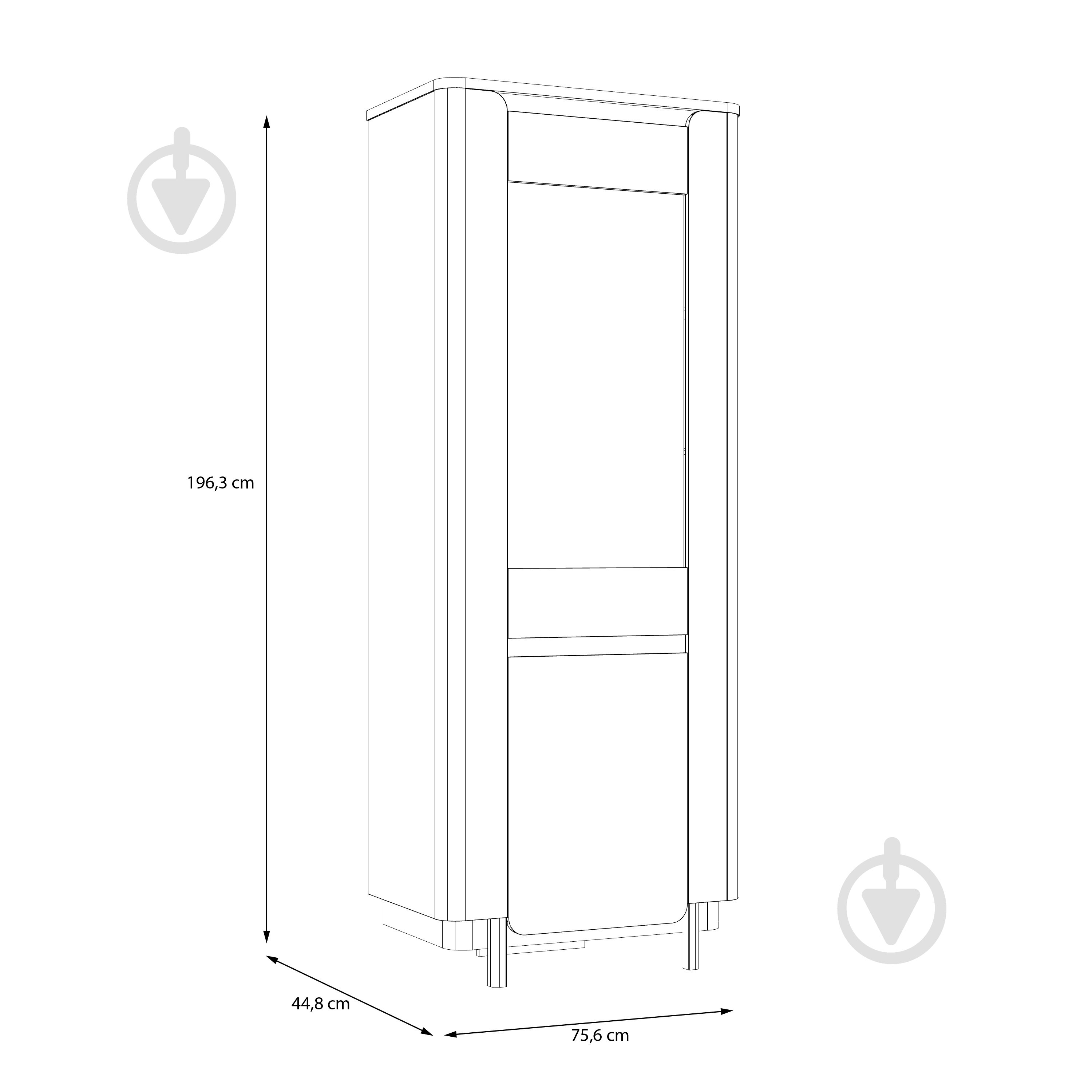 Шкаф-витрина Forte Meble 2d VODOL 1963х756х448 мм бежевый / черный / бежевый - фото 5 Шкаф-витрина Forte Meble 2d VODOL 1963х756х448 мм бежевый / черный / бежевый - фото 5