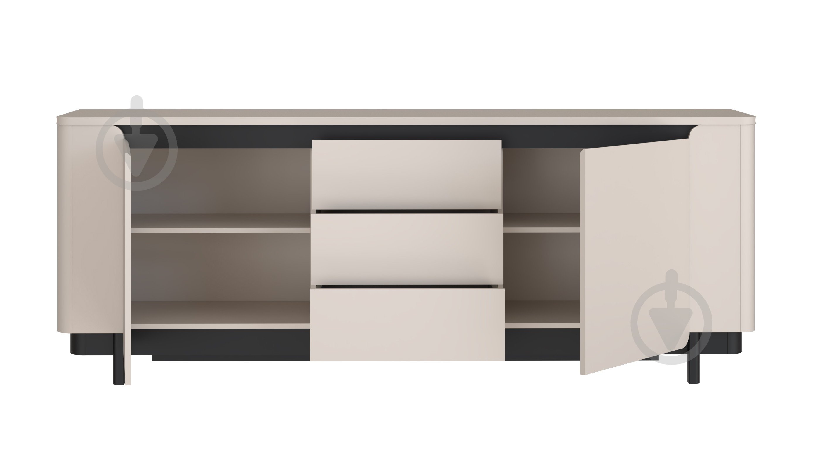 Комод Forte Meble Vodol VXLK232 2049х779х448 мм чорний/бежевий - фото 4 Комод Forte Meble Vodol VXLK232 2049х779х448 мм чорний/бежевий - фото 4