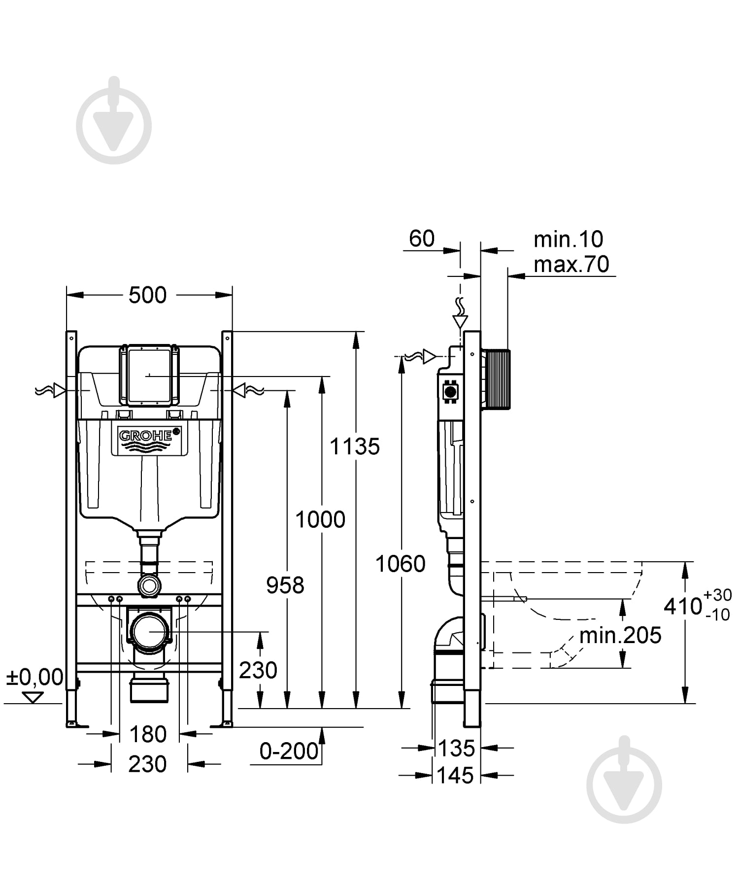 Інсталяція для унітаза Grohe Rapid SL 1,13 м - фото 2