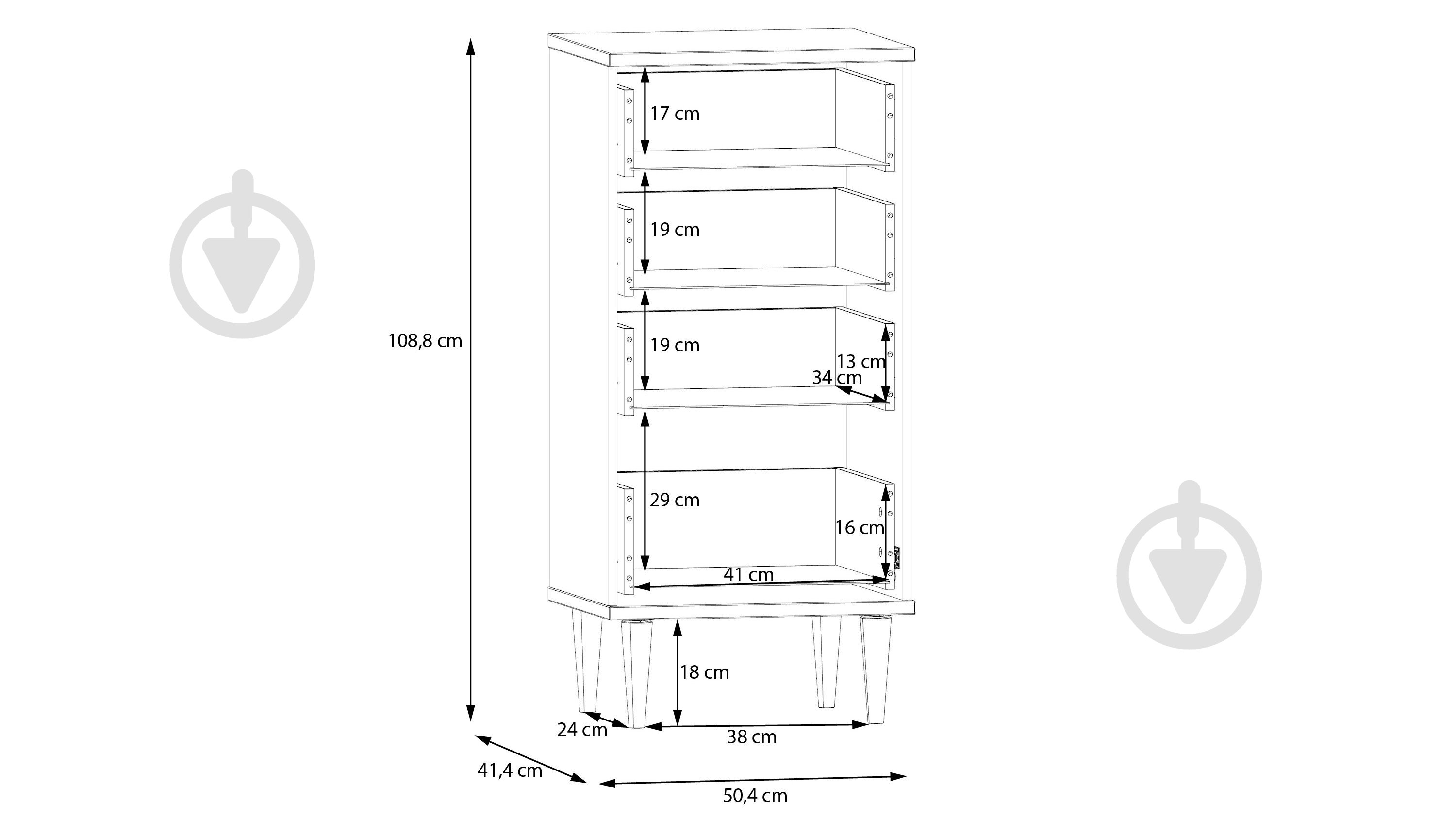 Комод Forte Meble Calasetta CQSK311 504х1088х414 мм дуб елегант - фото 6 Комод Forte Meble Calasetta CQSK311 504х1088х414 мм дуб елегант - фото 6