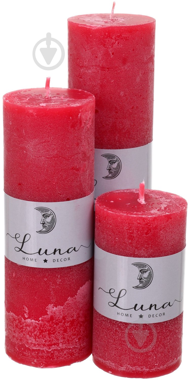 Свеча Рустик цилиндр красный Cardinal C5520-200 Luna - фото 2