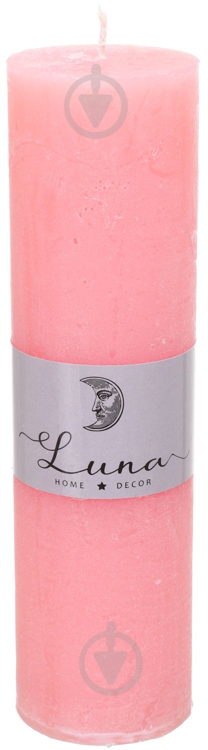 Свічка Рустік циліндр рожевий Rose C5520-169 Luna - фото 1